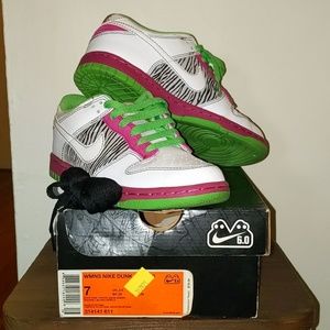 Size7 Nike WMN Dunk SNKR Rave PNK, MEAN GRN + WHT